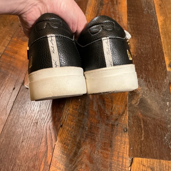 Karl Lagerfeld Paris Cate Pins Lace-Up Platform Sneakers Black Leather Size 10 - Picture 16 of 16